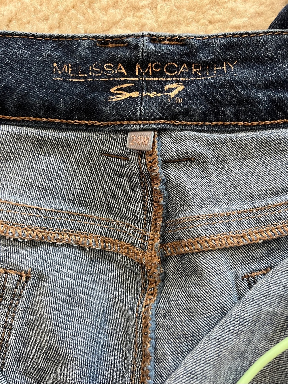 Melissa McCarthy Seven7 Women's Straight Leg Jeans in Indigo Blue - Picture 3 of 4